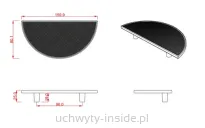 Uchwyt meblowy duży półokrągły 1194.96 złoty połysk - 3