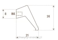 Uchwyt listwowy WMA 0006/200.006C  złoty mat - 2