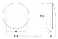 Uchwyt wpuszczany 0635/60 biały mat - 2