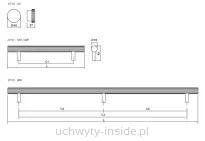 Uchwyt relingowy BOTO 0710/160 efekt stali szlachetnej - 3